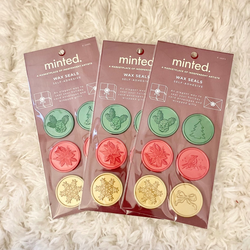 Minted Iconic Holiday Wax Seals Self Adhesive Christmas Crafting Party‎ 18 count